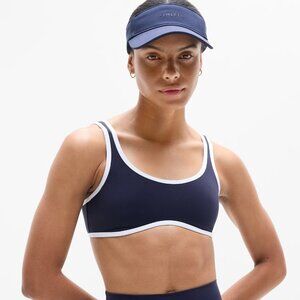 Athleta Transcend Tipped Sports Bralette size L Navy/White